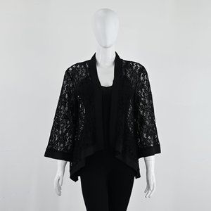 Meaneor Women Black Lace Shrug